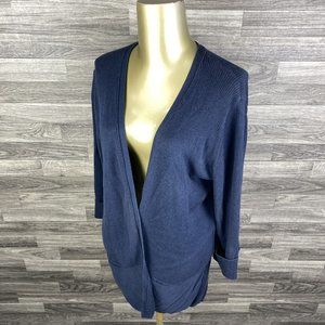MAVI Open Style Long Sleeve Blue Cardigan Sweater Women's Size Large